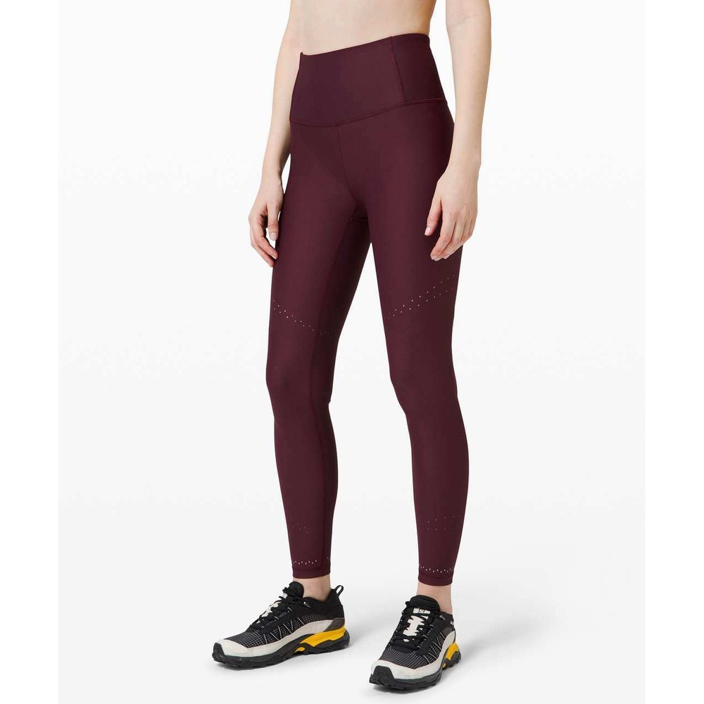 Lululemon Women's 8 Zoned In Tight 27 Cassis Dark Red